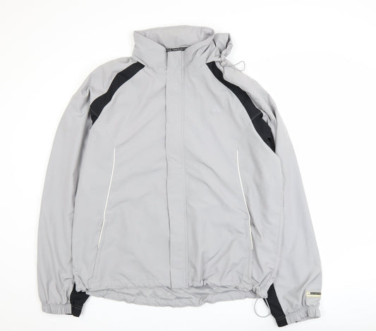 Adidas Men's Grey XL Windbreaker Jacket Hooded Water Resistant