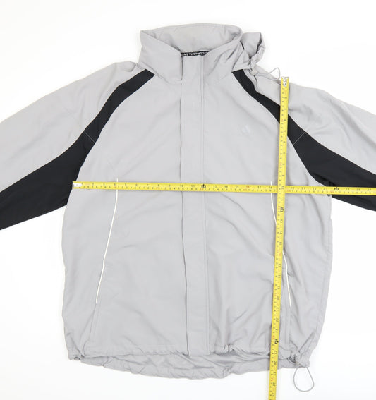 Adidas Men's Grey XL Windbreaker Jacket Hooded Water Resistant