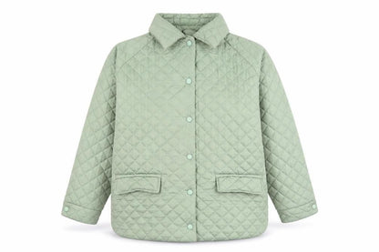 Tales Womens Green Quilted Mid-Length Jacket Size M