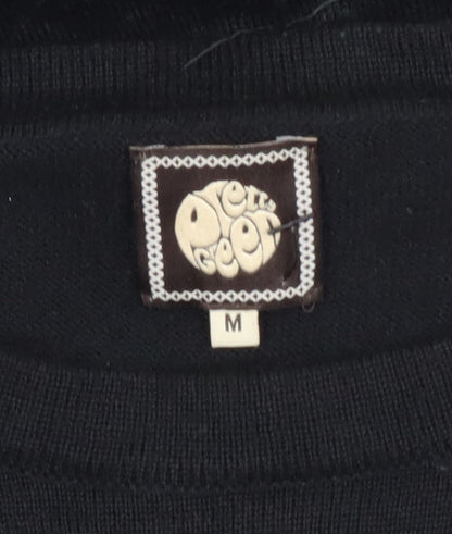 Pretty Green Mens Black Wool Blend Crew Neck Jumper M