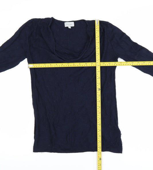 Jigsaw Women's Blue Cowl Neck Long Sleeve Knit Top Size S