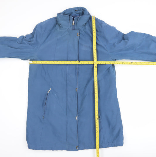 Katherine Hammond Women's Blue Long Coat Size 14 Lined Overcoat