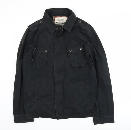 St George by Duffer Black Men's Medium Military Jacket