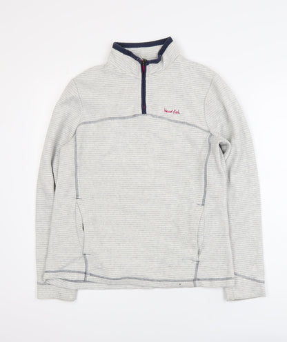 Weird Fish Women’s Grey 1/4 Zip Fleece Active Jacket Size 10