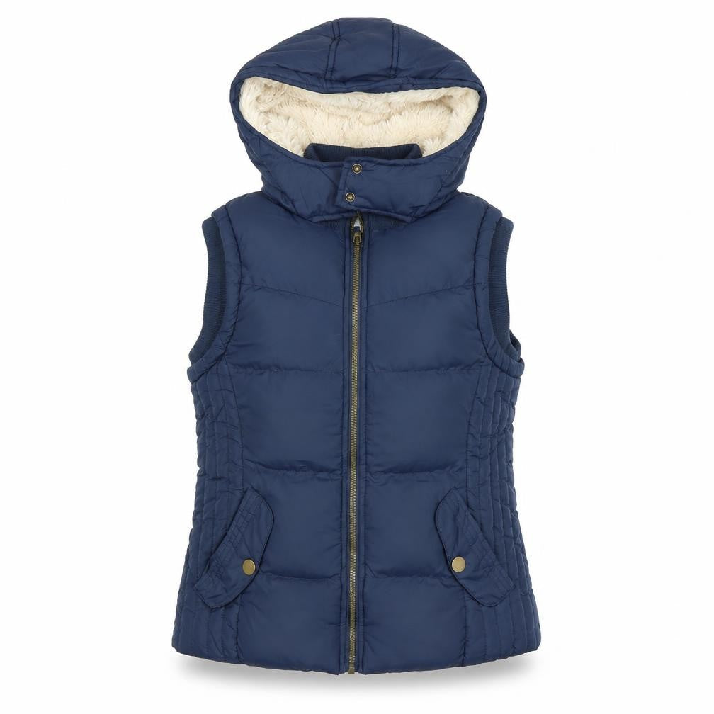 Peacocks Women’s Blue Hooded Puffer Waistcoat Size 10
