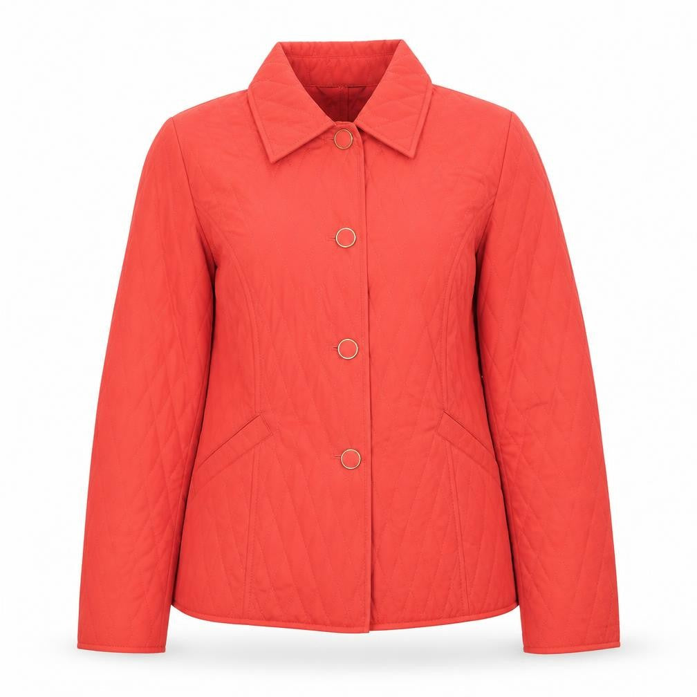 Marks & Spencer Womens Red Quilted Mid-Length Jacket Size 16