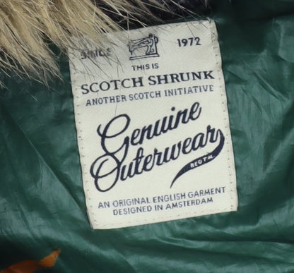 Scotch Shrunk Teens Black Fur Trim Hooded Puffer Coat Size 10