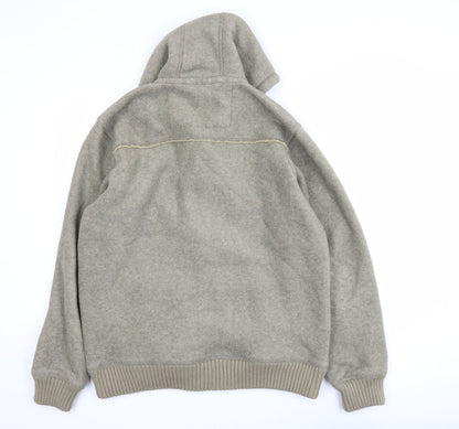 Marks and Spencer Blue Harbour Men's Grey Hooded Fleece Jacket L