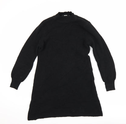 Bik Bok Womens Black XS Mock Neck Long Sleeve Tunic Jumper Dress