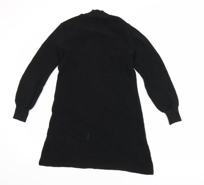 Bik Bok Womens Black XS Mock Neck Long Sleeve Tunic Jumper Dress