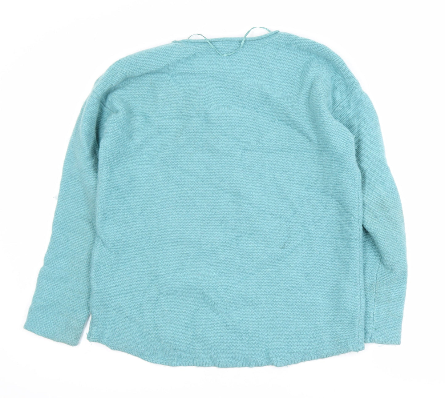 Seasalt Cornwall Women Blue Merino Wool Crew Neck Jumper Size 10
