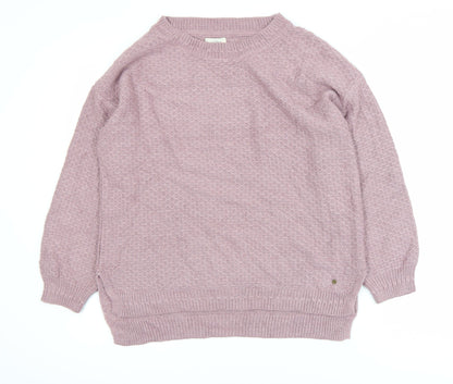Fat Face Women’s Pink Cotton Wool Crew Neck Jumper Size 8