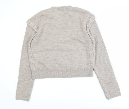 River Island Women Beige Cable-Knit Jumper Size 14