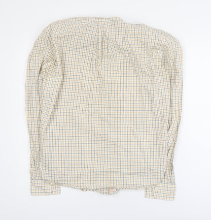 Brooks Brothers Red Fleece Men's Beige Check Cotton Button-Down Shirt S