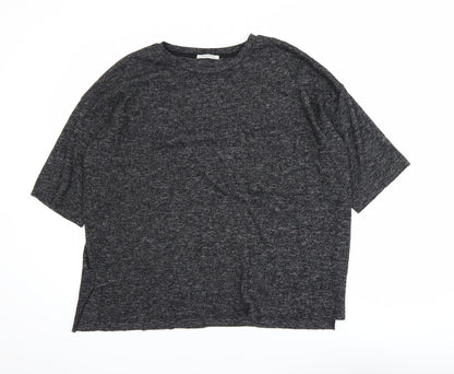 Zara Trafaluc Women’s Grey Relaxed Fit Jersey T-Shirt Size 12
