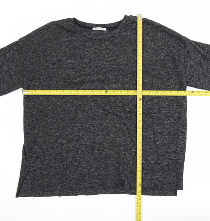Zara Trafaluc Women’s Grey Relaxed Fit Jersey T-Shirt Size 12