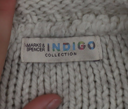 Marks and Spencer Women Beige Knit Jumper UK 12 Wool Blend Casual