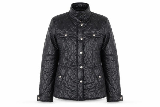 b.young Women's Black Quilted Short Jacket Size 10