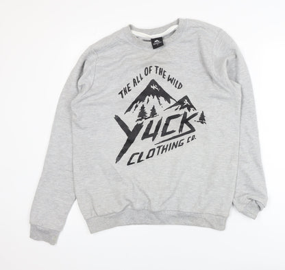 Yuck Clothing Co. Men's Grey Small Pullover Sweatshirt