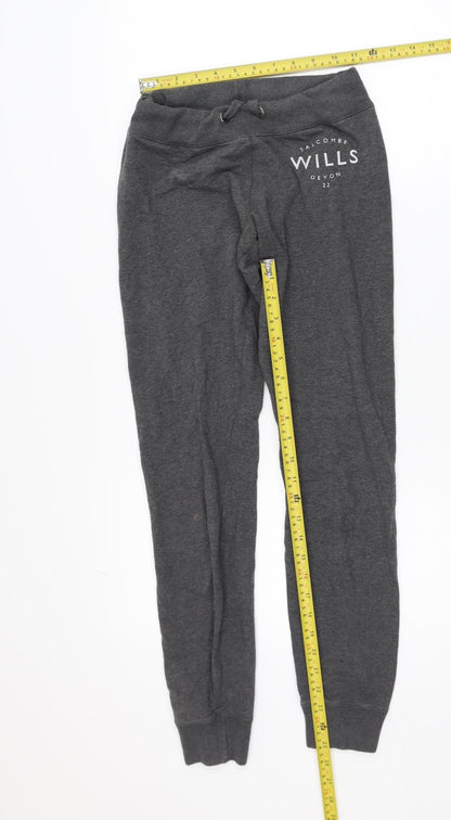 Jack Wills Women Grey Jogger Sweatpants UK 6 Cotton Blend Casual Trousers