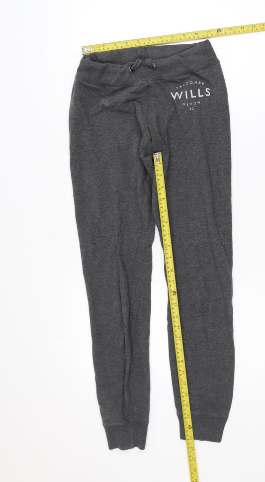 Jack Wills Women Grey Jogger Sweatpants UK 6 Cotton Blend Casual Trousers