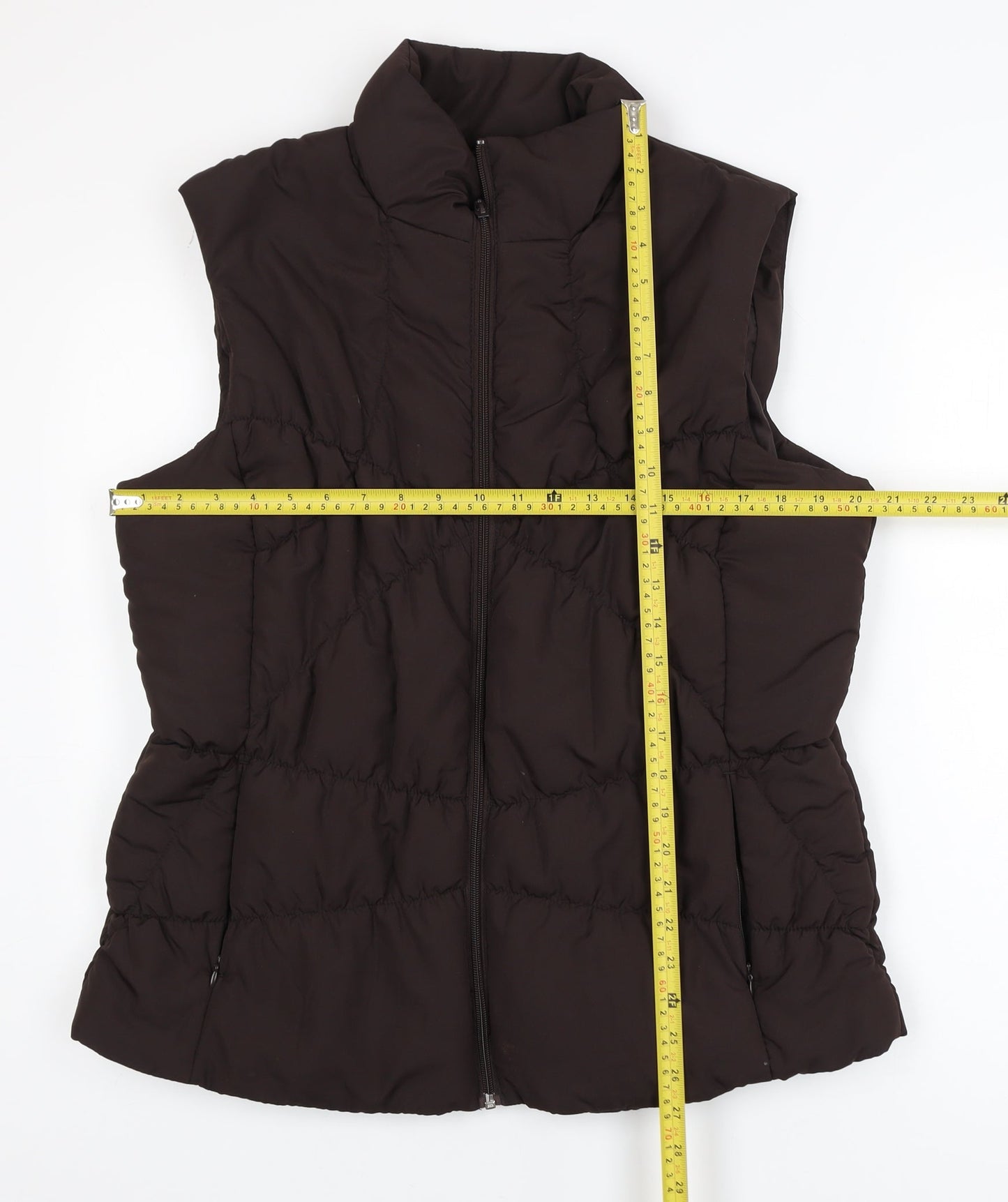 TU Women's Brown Puffer Waistcoat Size 20 Quilted Sleeveless Gilet