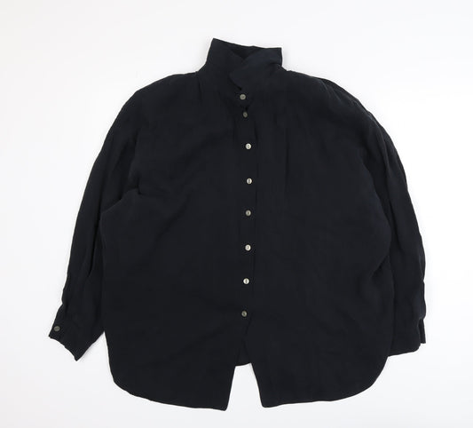 New Look Women's Black Long Sleeve Button-Up Shirt UK 14
