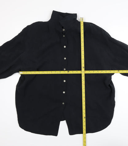 New Look Women's Black Long Sleeve Button-Up Shirt UK 14