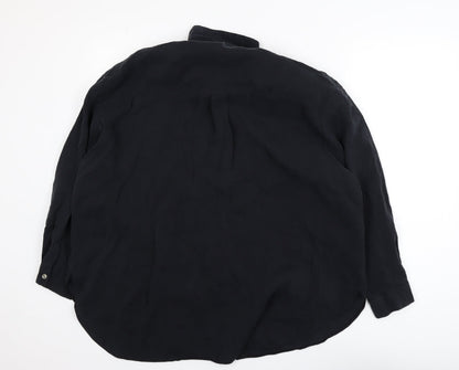 New Look Women's Black Long Sleeve Button-Up Shirt UK 14