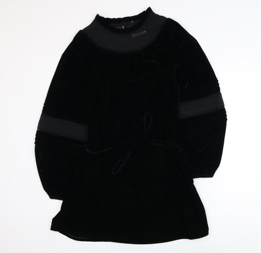 Marks and Spencer Per Una Women's Black Velvet Shift Dress Size 12