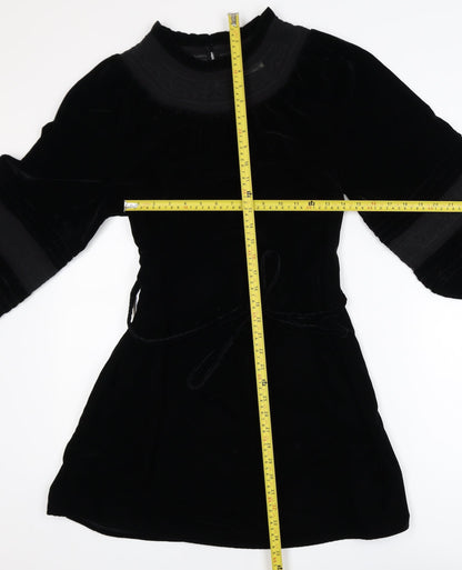Marks and Spencer Per Una Women's Black Velvet Shift Dress Size 12