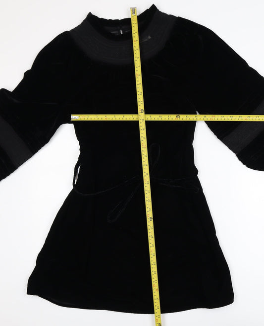 Marks and Spencer Per Una Women's Black Velvet Shift Dress Size 12
