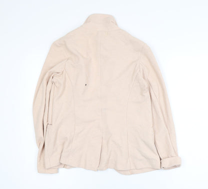 New Look Women Beige Cotton Blend Open Cardigan Size 8