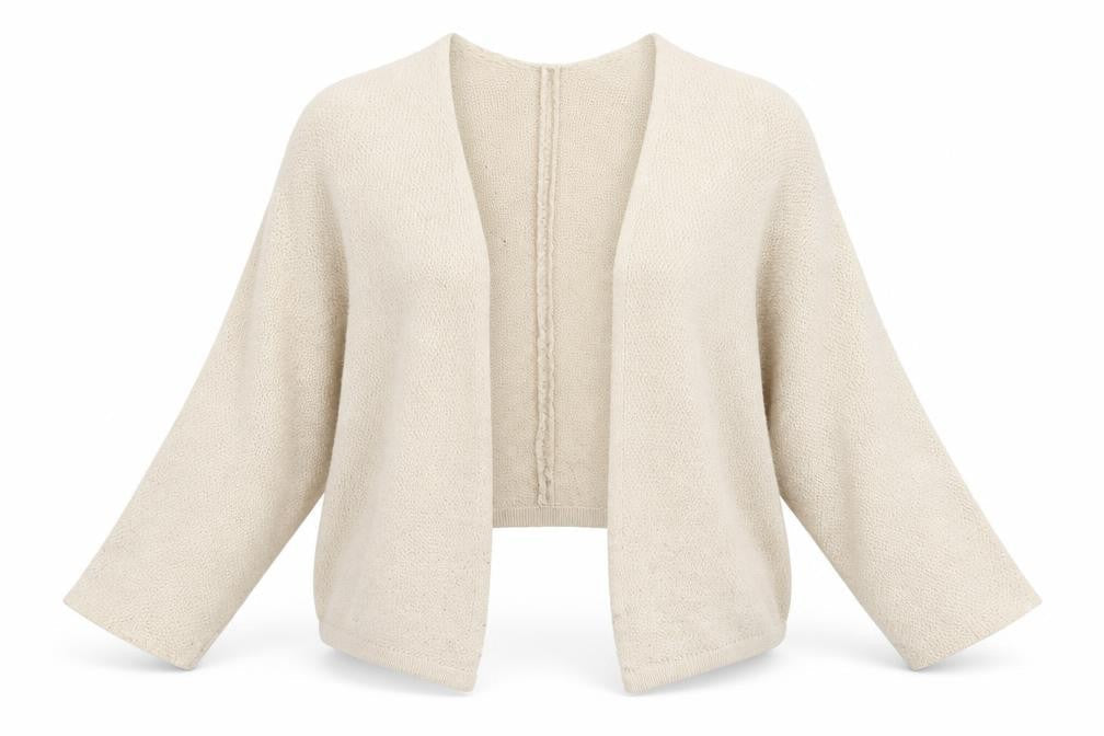 Brandy Melville Women Beige Chunky-Knit Open Cardigan One Size