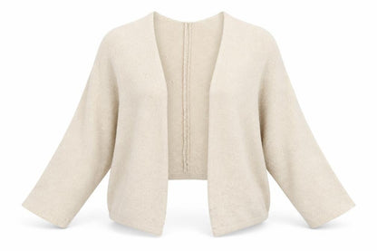 Brandy Melville Women Beige Chunky-Knit Open Cardigan One Size
