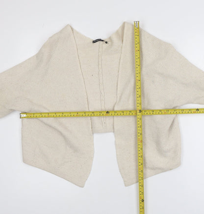 Brandy Melville Women Beige Chunky-Knit Open Cardigan One Size