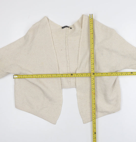 Brandy Melville Women Beige Chunky-Knit Open Cardigan One Size