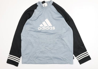 Adidas Men's Blue Long Sleeve Pullover Sports Sweatshirt M