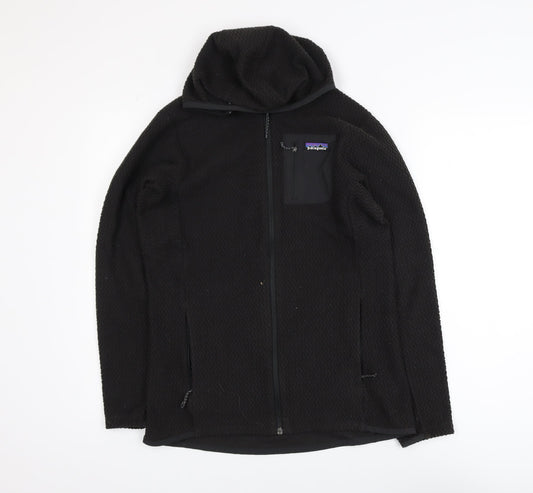 Patagonia Men's Black Hooded Full Zip Fleece Jacket Size M