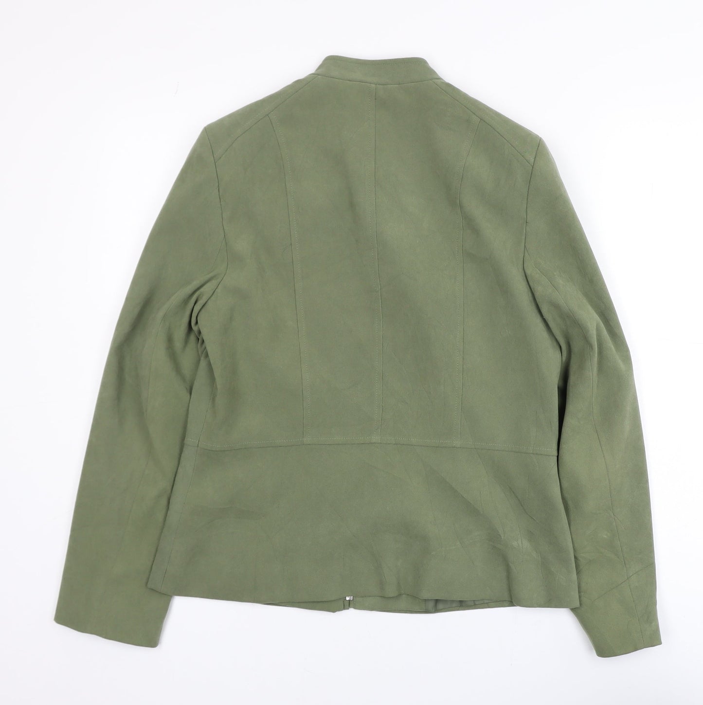 Style by EWM Womens Green Full Zip Lined Jacket Size 10