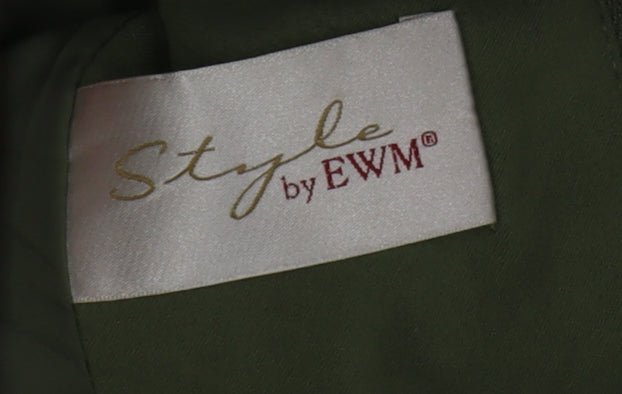 Style by EWM Womens Green Full Zip Lined Jacket Size 10