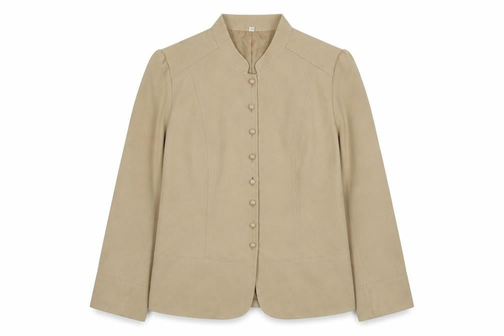 Style by EWM Women's Beige Size 12 Long Sleeve Button Jacket