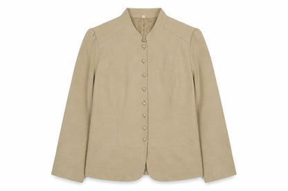 Style by EWM Women's Beige Size 12 Long Sleeve Button Jacket
