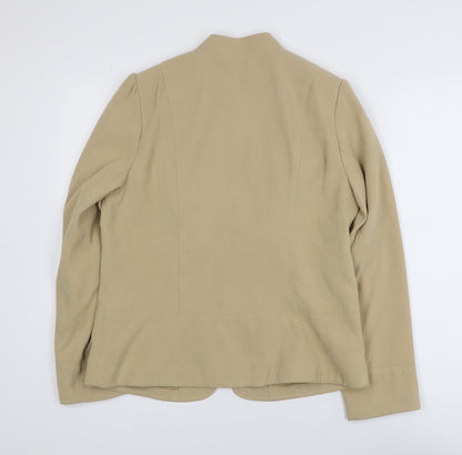 Style by EWM Women's Beige Size 12 Long Sleeve Button Jacket