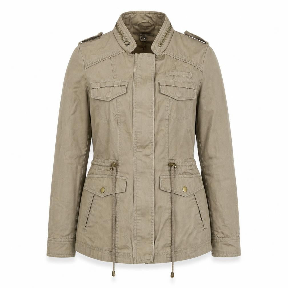 South Women's Beige Cotton Military Jacket Size 8