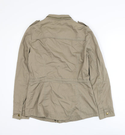 South Women's Beige Cotton Military Jacket Size 8