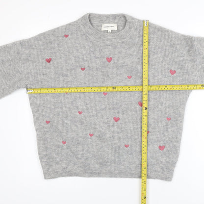 Fabienne Chapot Women's Grey Heart Knit Pullover Jumper XS