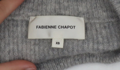 Fabienne Chapot Women's Grey Heart Knit Pullover Jumper XS