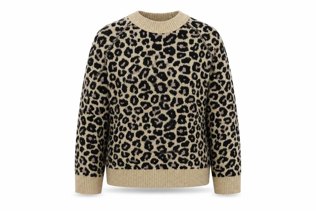 Next Women's Beige Leopard Print Crew Neck Jumper Size S