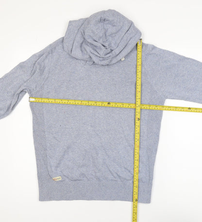 Next Men's Grey Pullover Hoodie Medium Knit Cotton Blend
